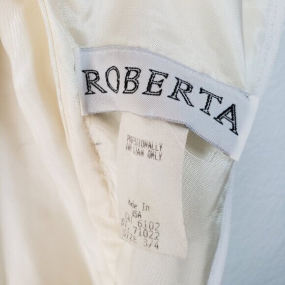 Vintage ROBERTA 80s 90s Prom Lace Dress Off Shoulder Fit and Flare Party Y2K - Picture 4 of 10